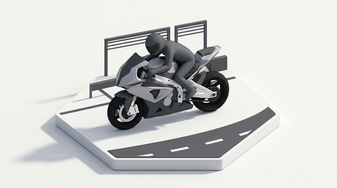 バイク本体のイメージを示すデフォルメイラスト（2.5Dアイソメトリック）