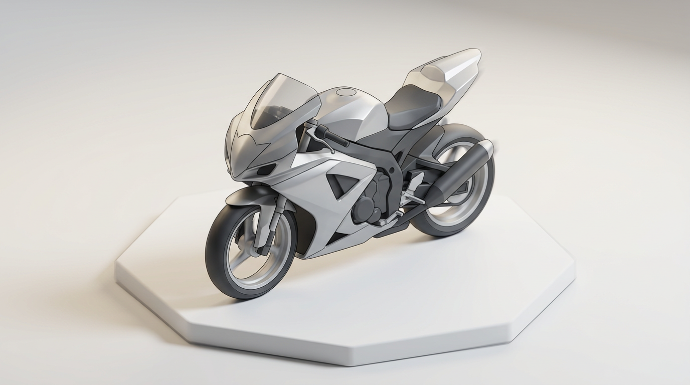 バイク本体のイメージを示すデフォルメイラスト（2.5Dアイソメトリック）